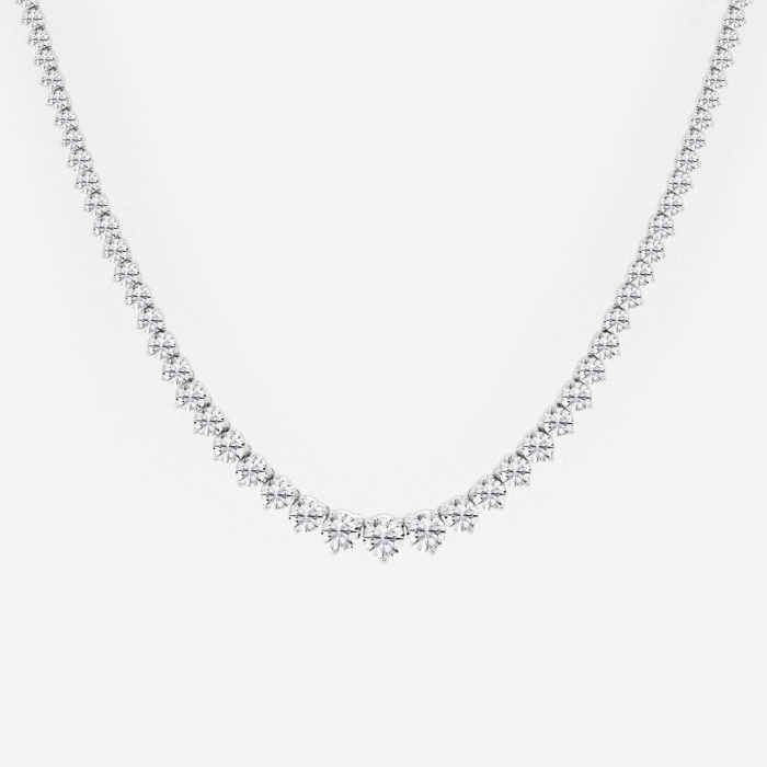 12 ctw Round Lab Grown Diamond Graduated Riviera Necklace